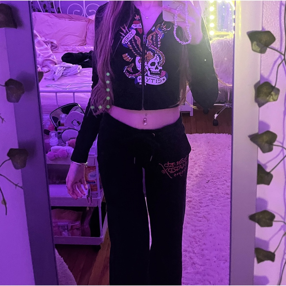 SOLD‼️‼️‼️‼️Ed hardy black sweatsuit